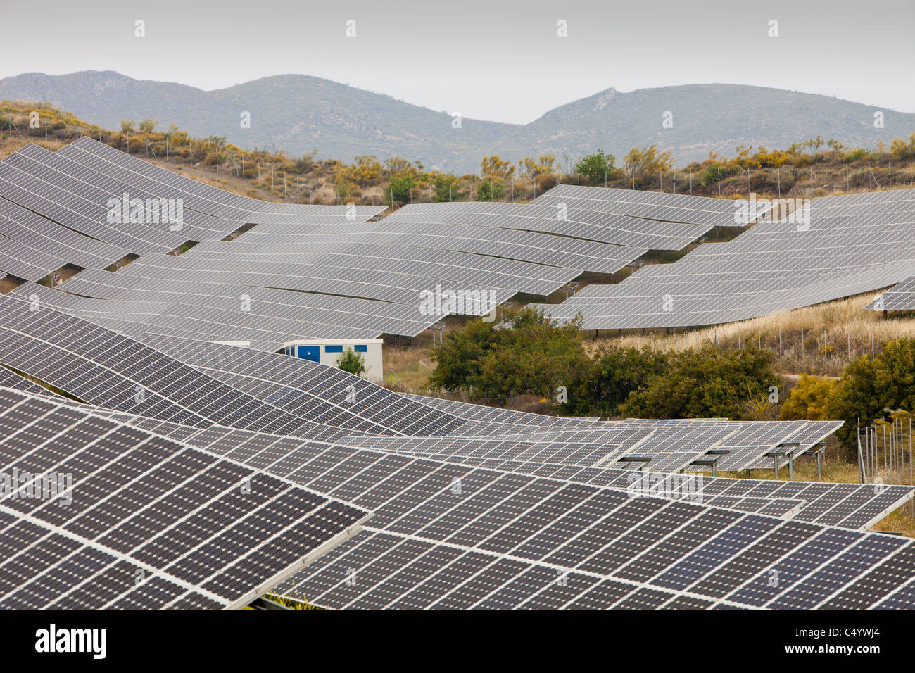 A photo voltaic solar power station near Lucainena de las Torres ...