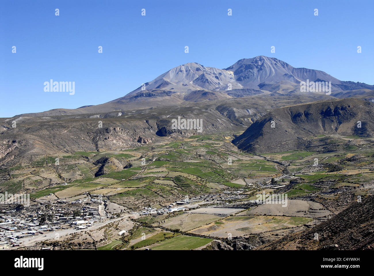 aerial view of  Putre village, Chile Stock Photo