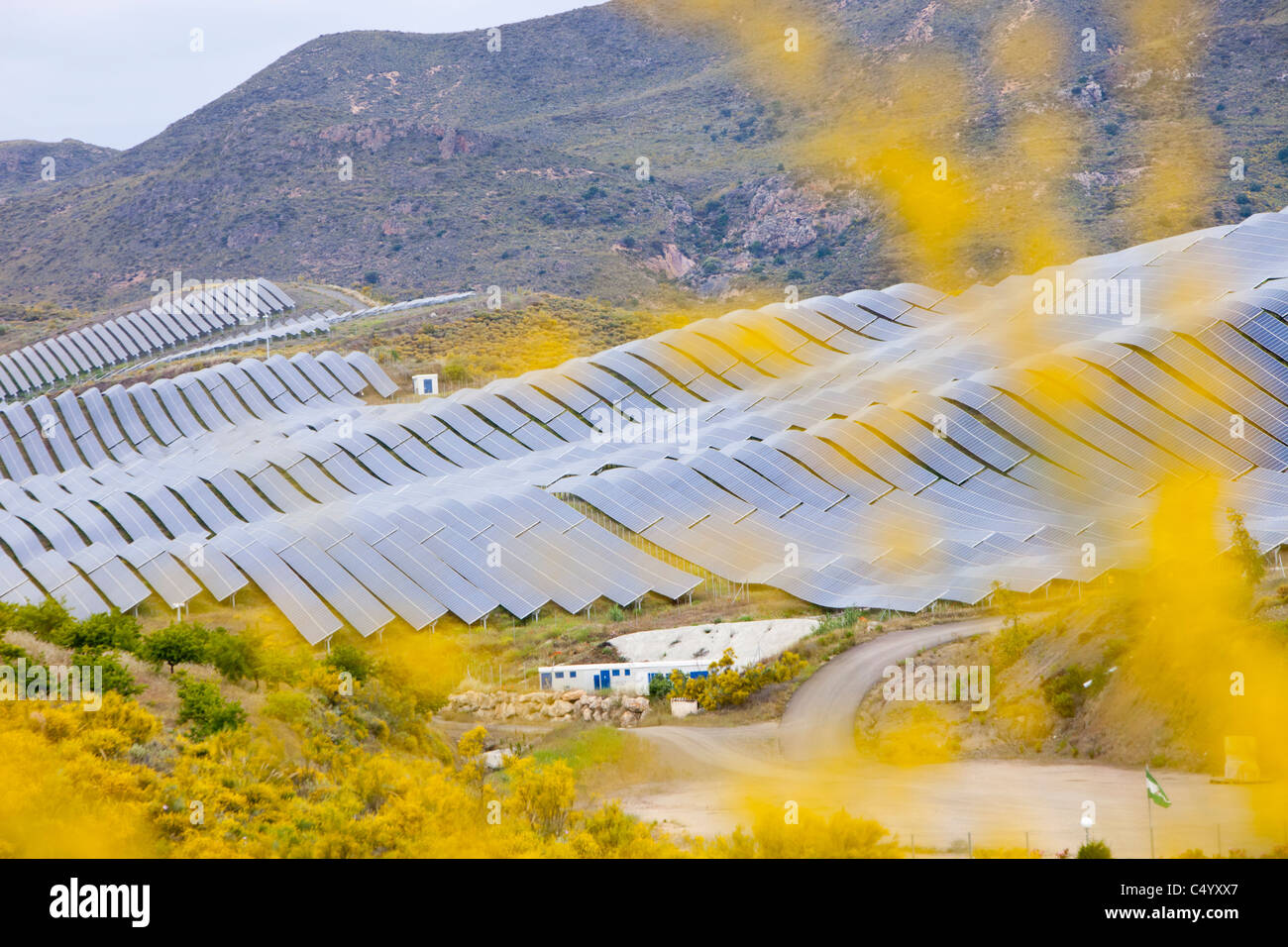 A photo voltaic solar power station near Lucainena de las Torres ...