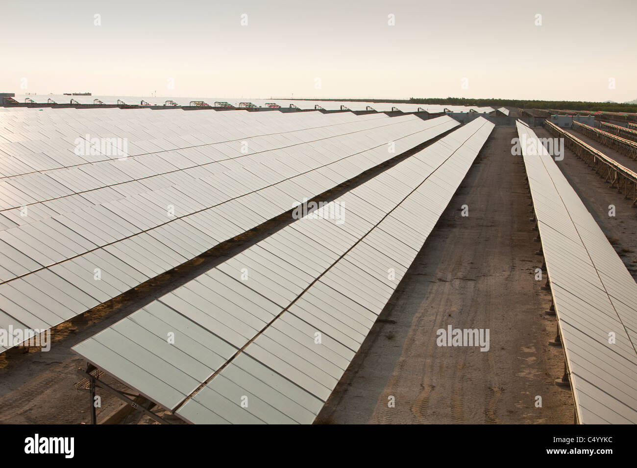 A photo voltaic solar power station near Calasparra, Murcia, Spain at ...