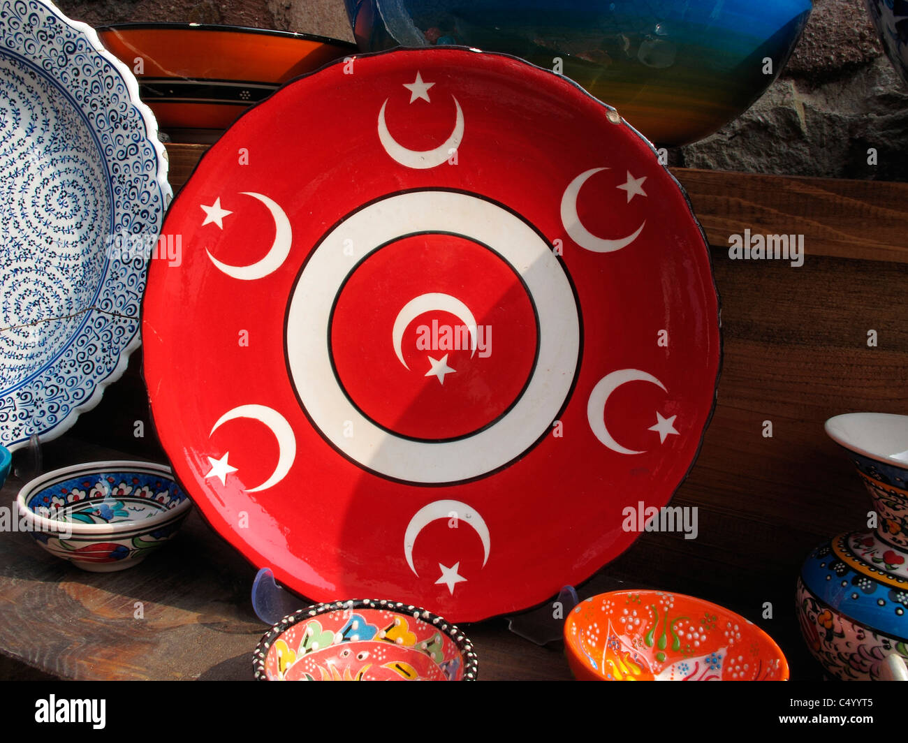 Turkey Istanbul Sultanahmet old town ceramic souvenirs Stock Photo
