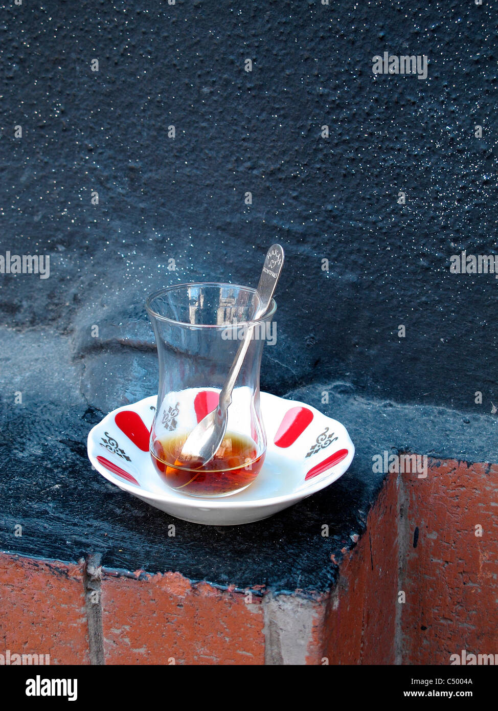 Turkey Istanbul Sultanahmet old town tea cup to be pickup Stock Photo