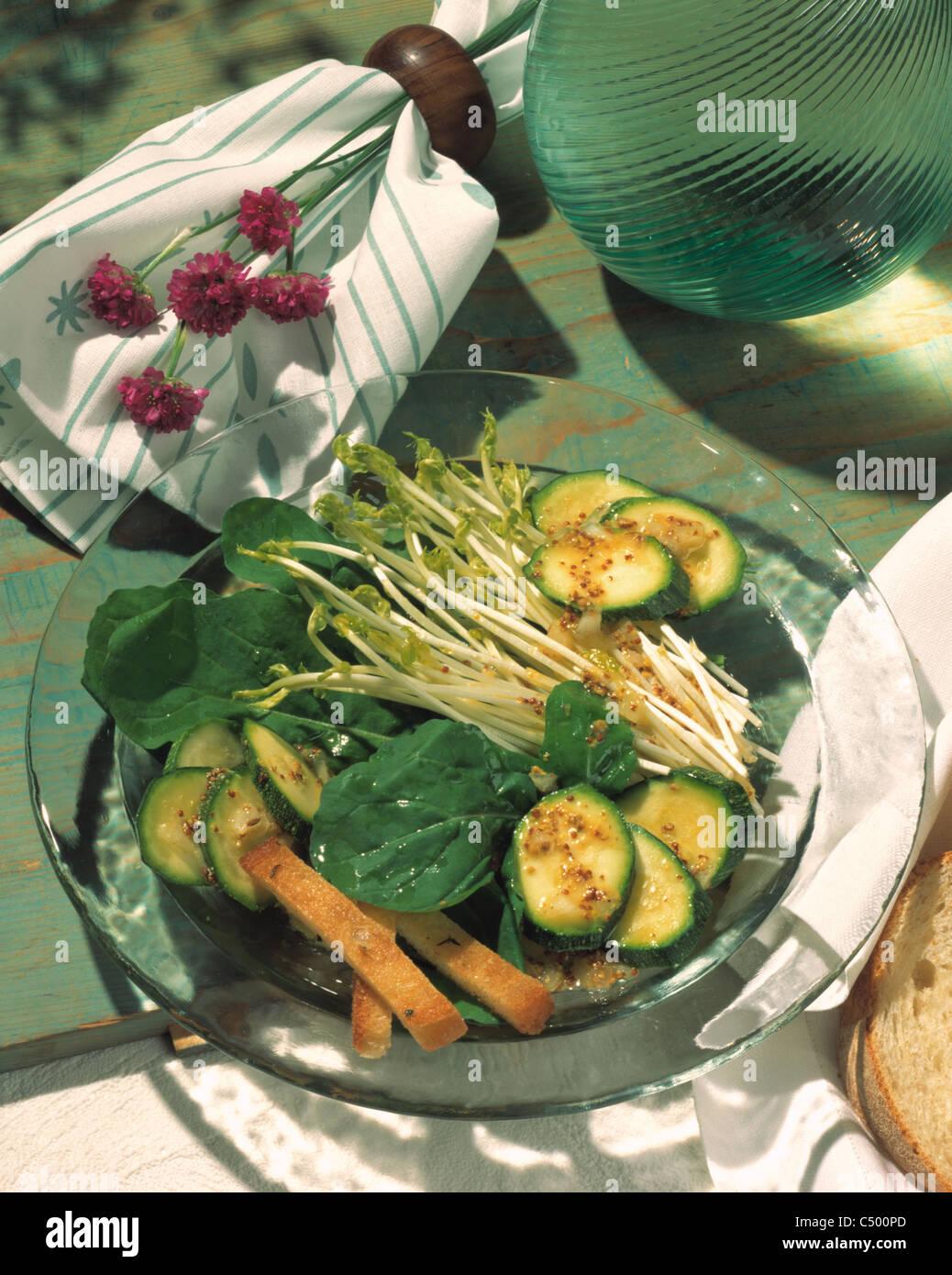 Courgette - rocket - salad Stock Photo