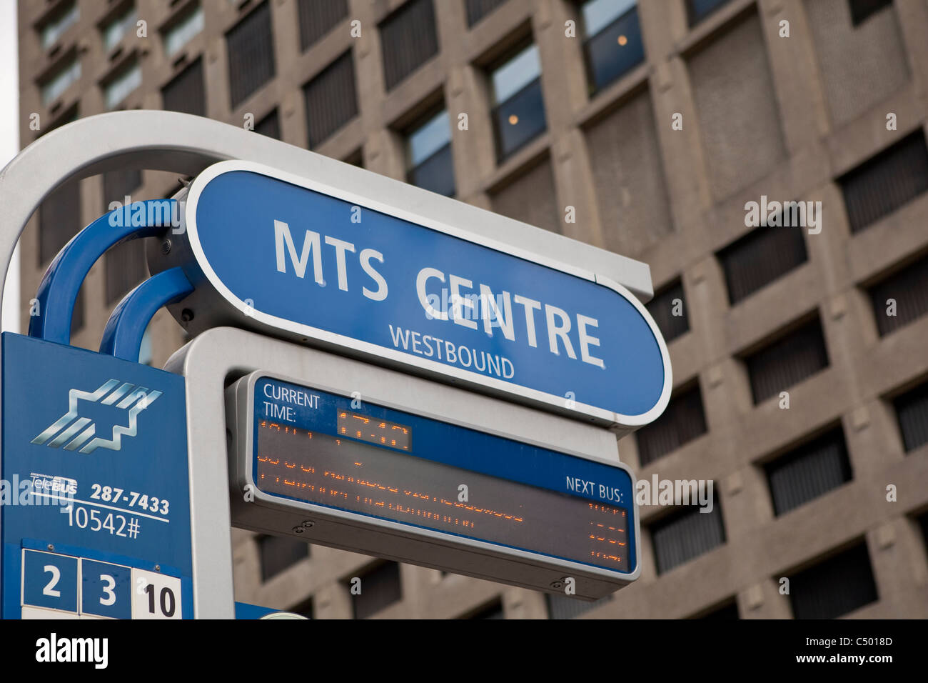 Winnipeg transit MTS Centre bus station is seen in Winnipeg Stock Photo