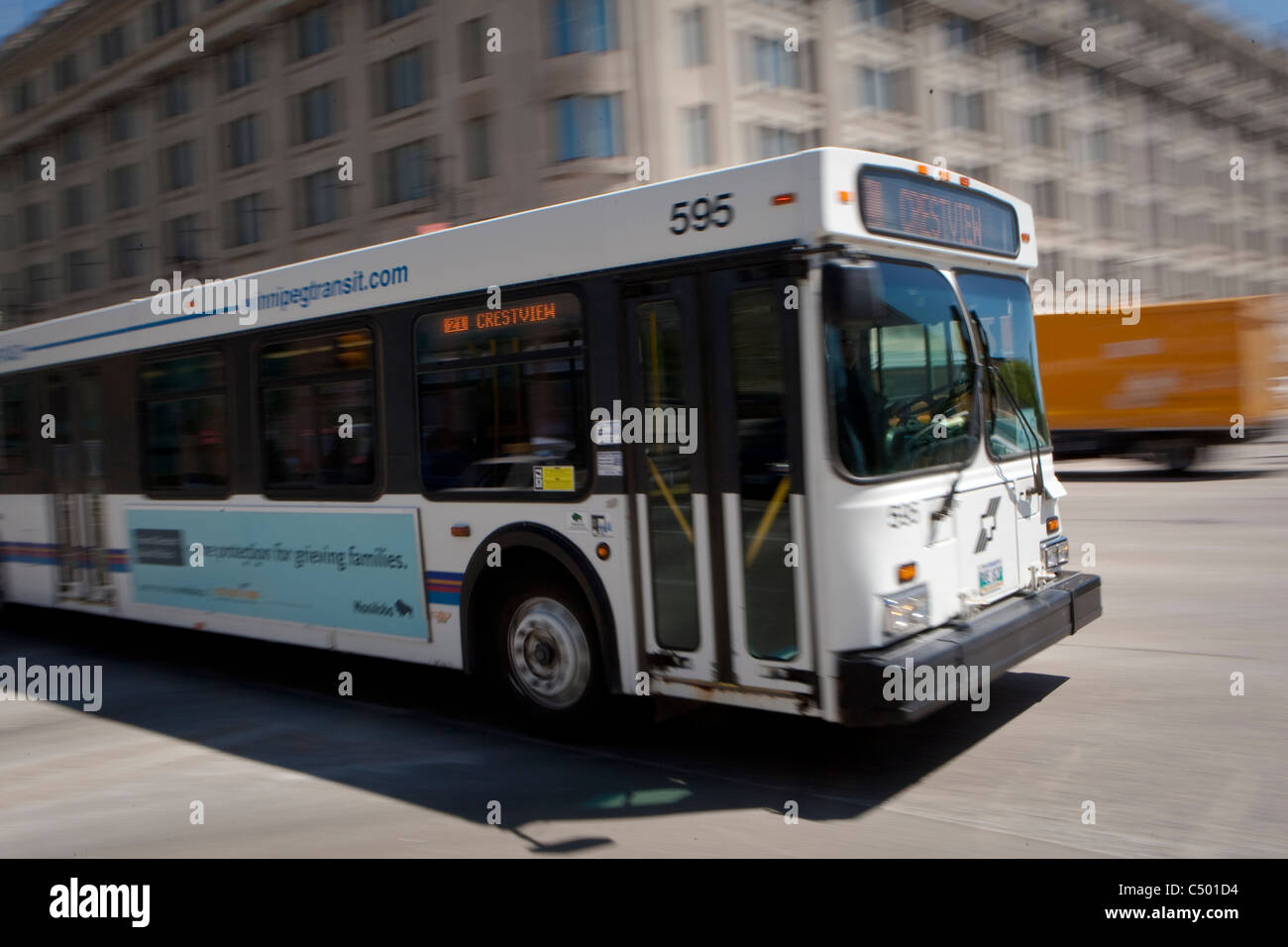 A Winnipeg transit Portage Express 21 bus is pictured in Winnipe Stock ...