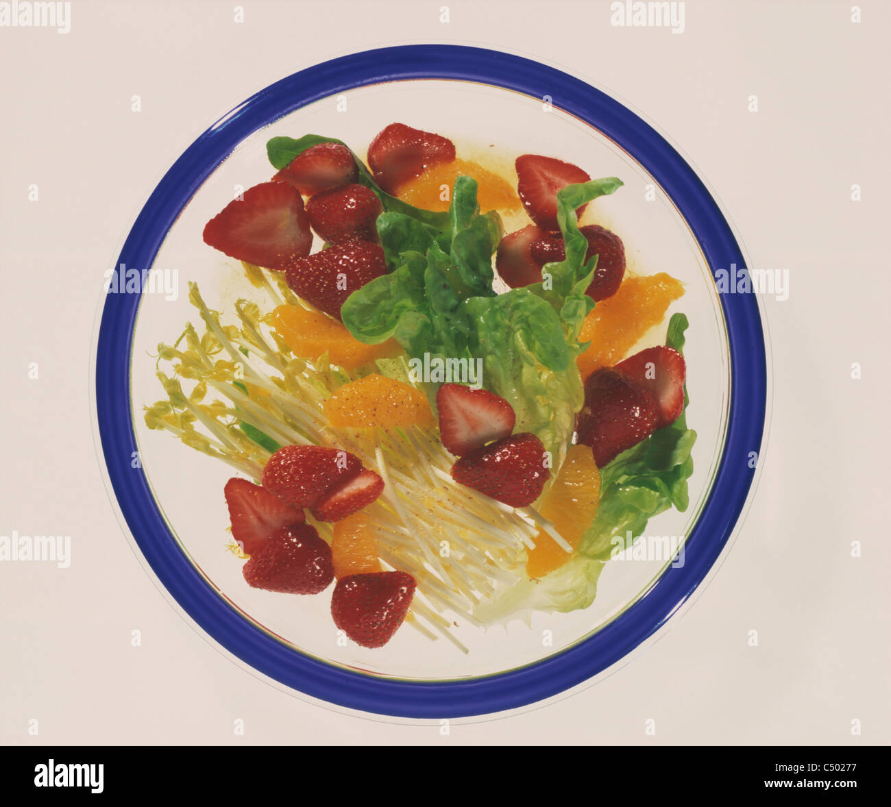 Strawberry salad with sprouts Stock Photo