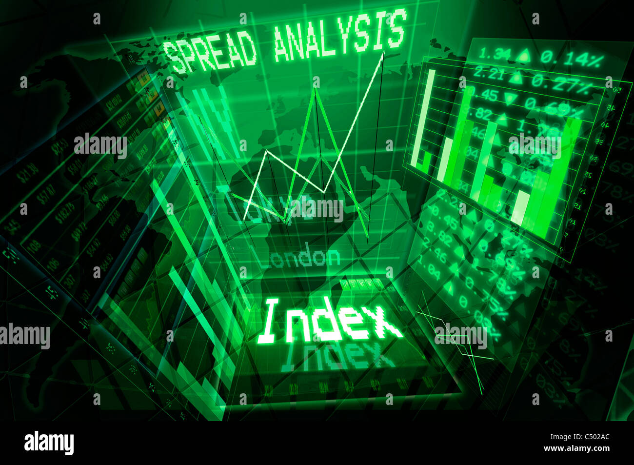Illustration of a stock exchange background Stock Photo