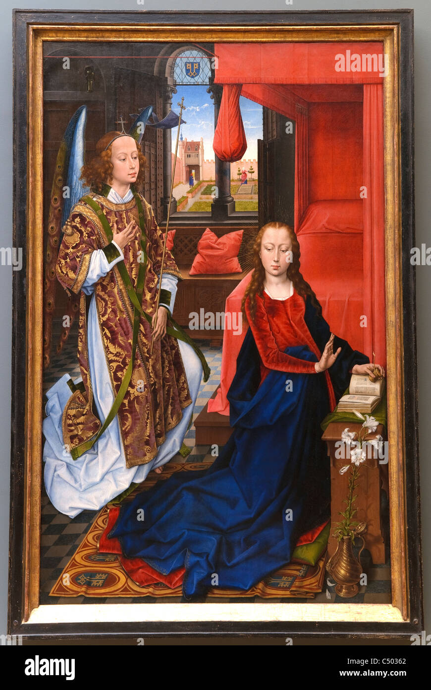 The Annunciation, 1465–75, by Hans Memling Stock Photo - Alamy