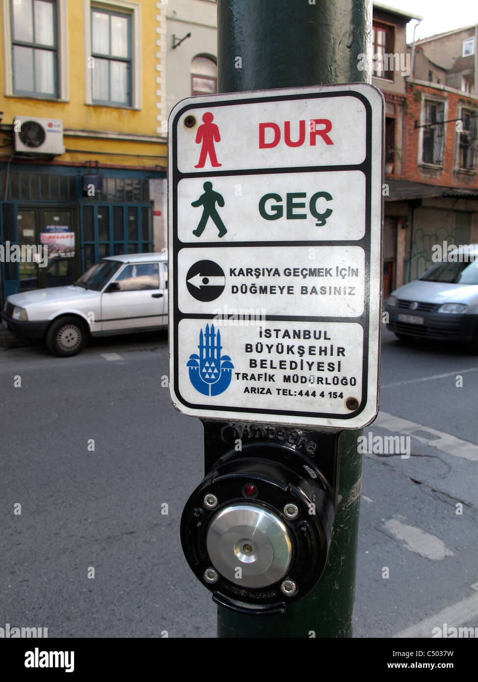 Turkey Istanbul traffic light pedestrian press button Stock Photo Alamy
