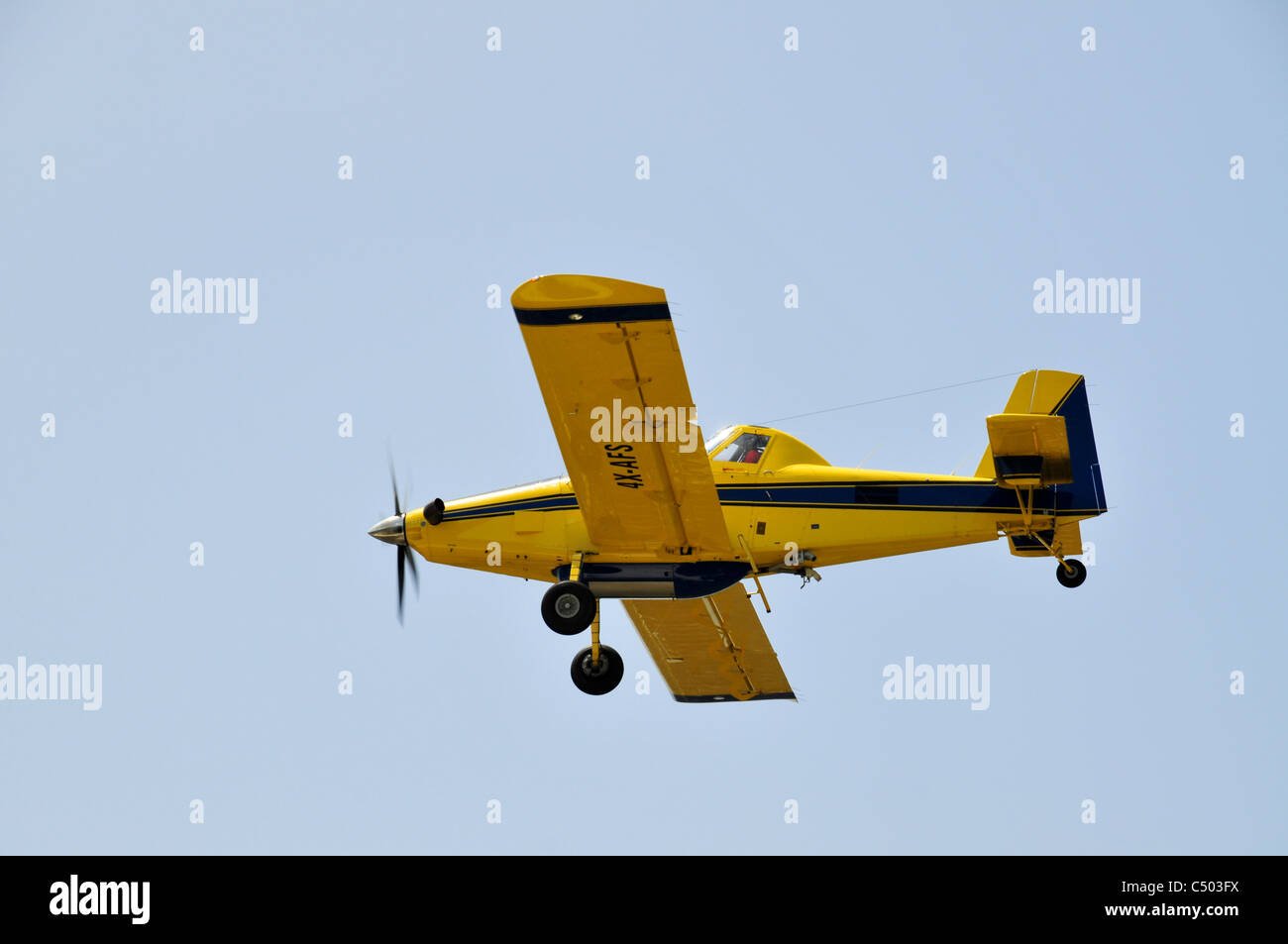 Chim-Nir Aviation Air Tractor AT-802 crop dusting plane used by the Israeli fire fighters to spread fire retardan Stock Photo