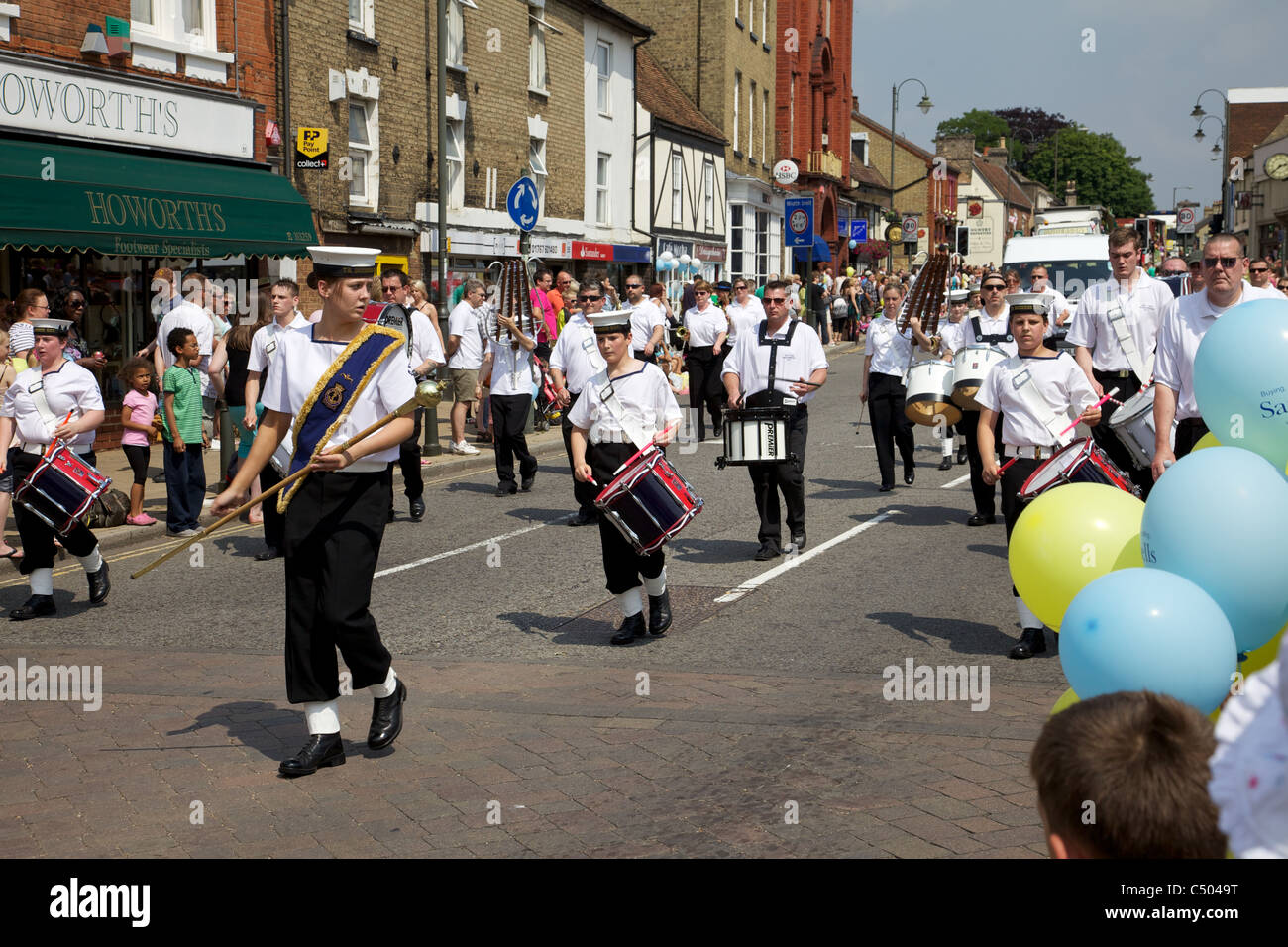 Marching band at the Biggleswade carnival, England Stock Photo Alamy