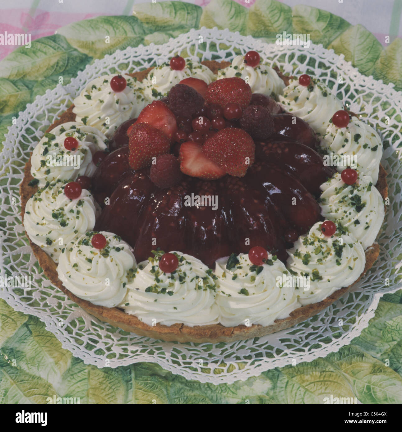 Red fruit jelly tart Stock Photo Alamy