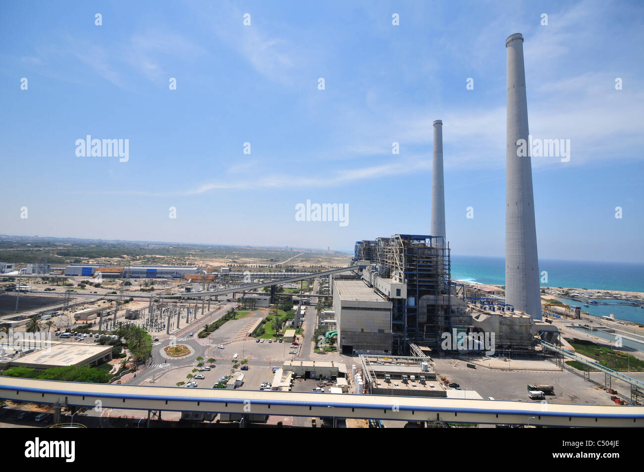 Israel, Hadera, The Orot Rabin coal operated power plant Stock Photo