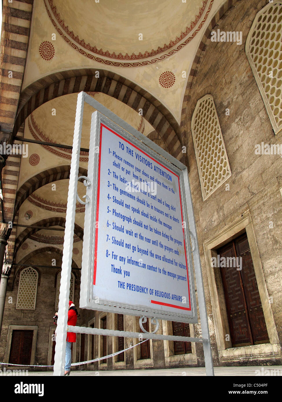 Turkey Istanbul Blue Mosque regulation Stock Photo