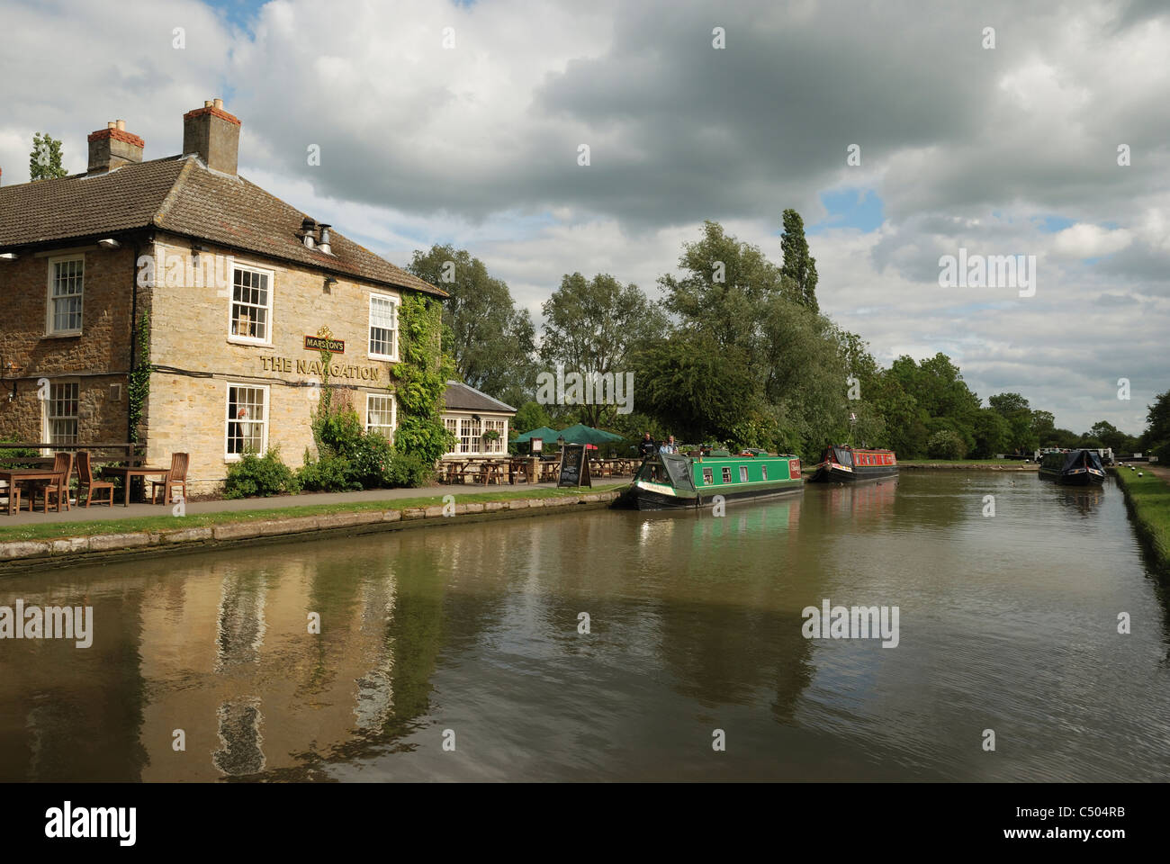 The Navigation public house by the Grand Union Canal at Stoke Bruerne