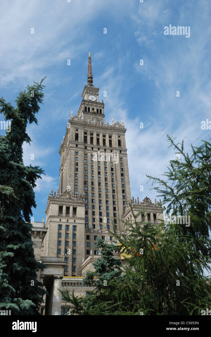 The Palace of Culture and Science (Pałac Kultury i Nauki), Warsaw, Poland. Stock Photo
