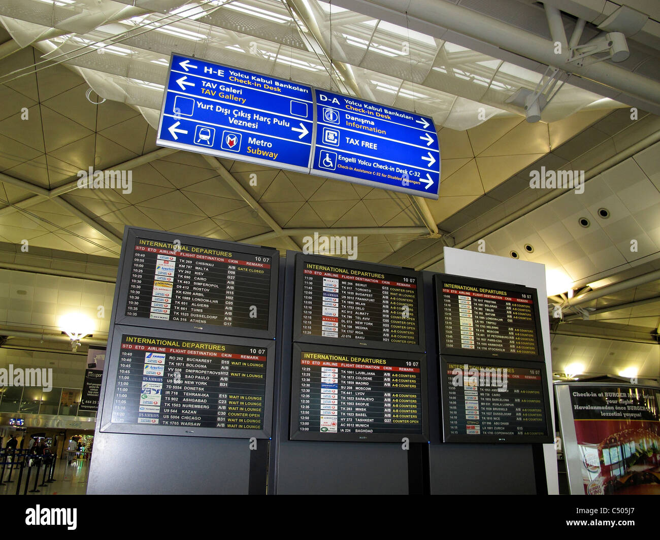 Turkey Istanbul airport time table Stock Photo