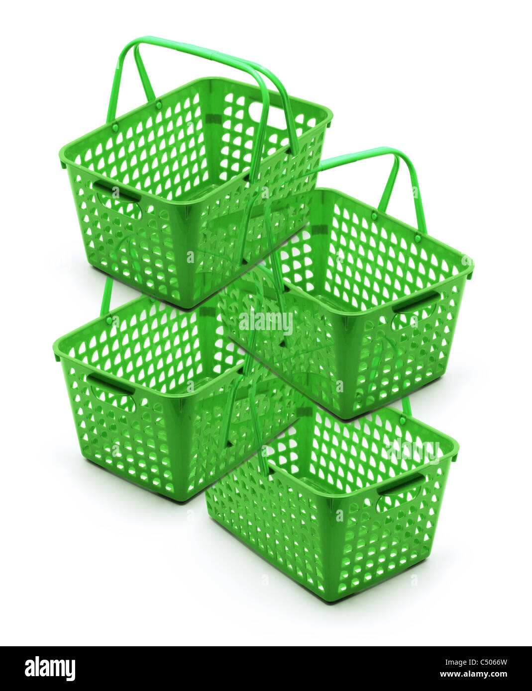 Stacked shopping baskets Cut Out Stock Images & Pictures - Alamy