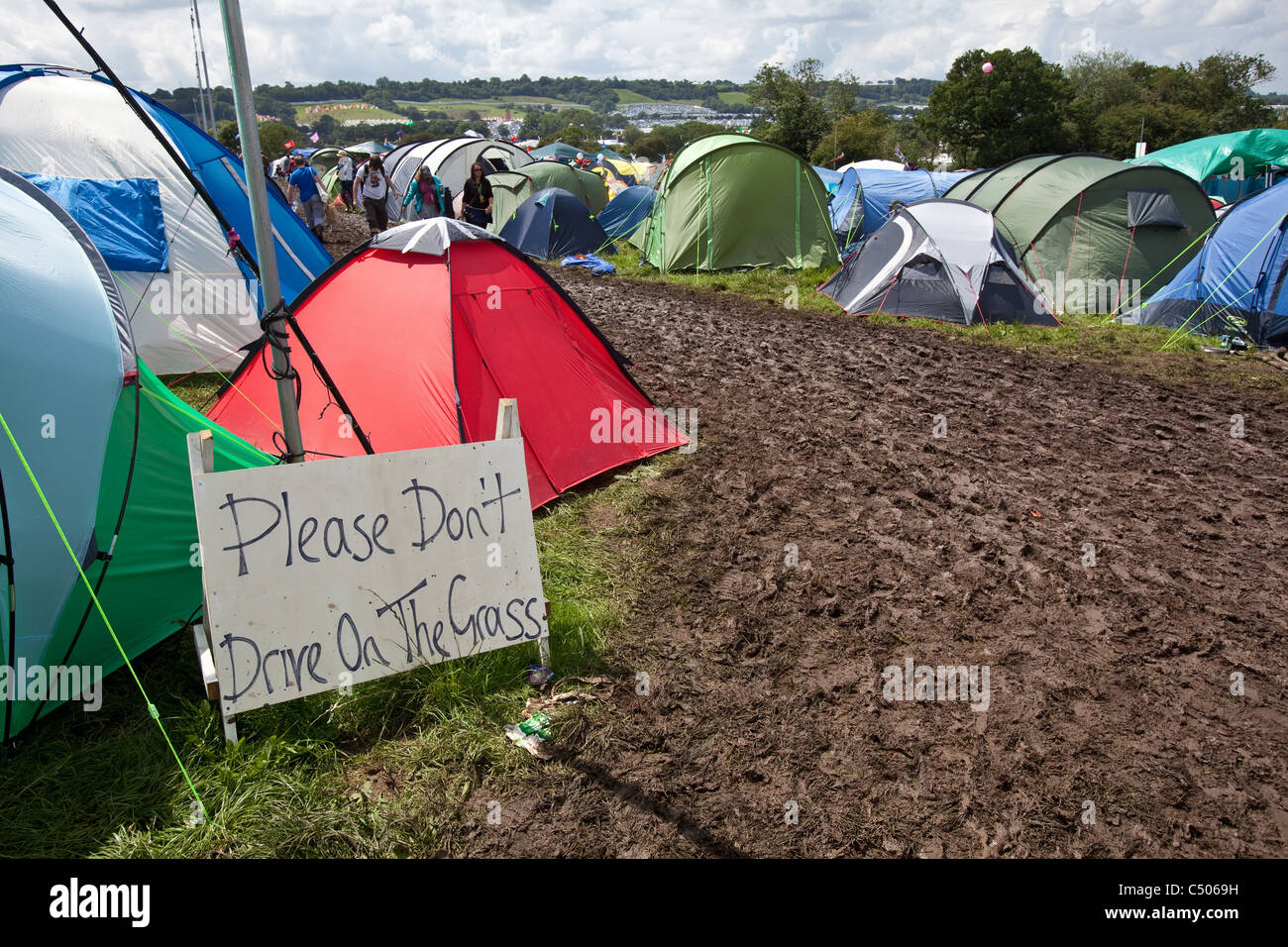 Campsite at the Glastonbury festival 2011, Worthy Farm, Somerset