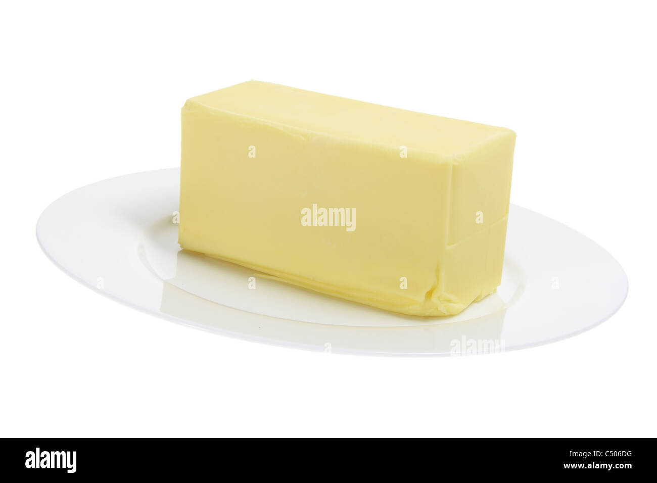 Butter on Plate Stock Photo