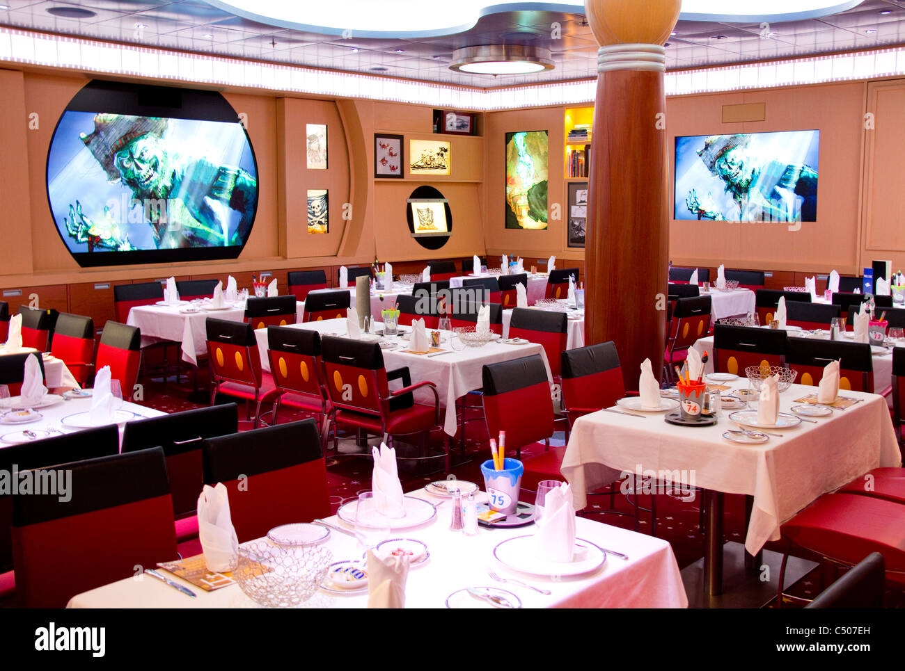 Animator's Palate restaurant, Disney Dream cruise ship Stock Photo