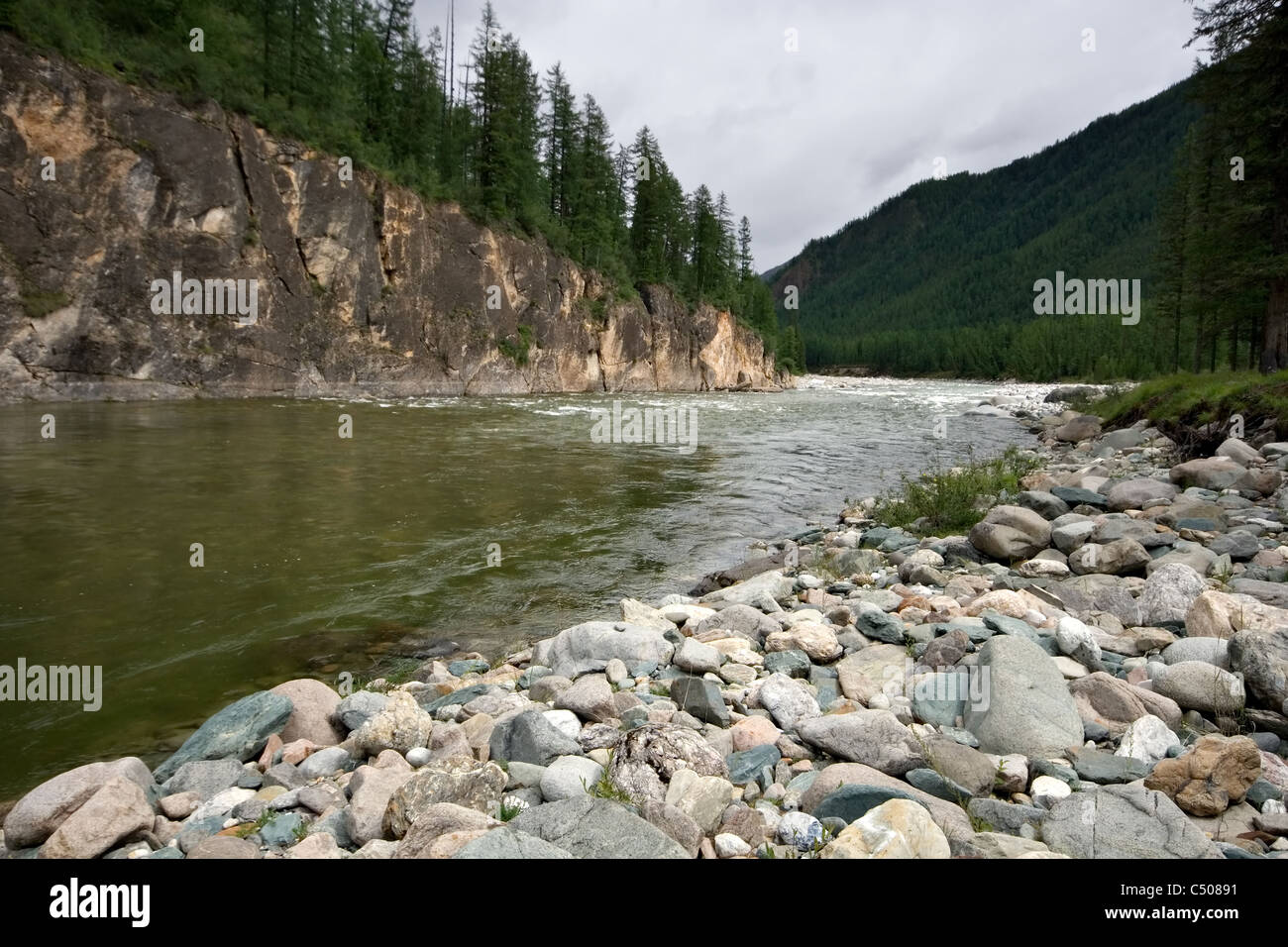 Kitoy river. Siberia. East Sayan Mountains. Buryat Republic. Russia. Stock Photo