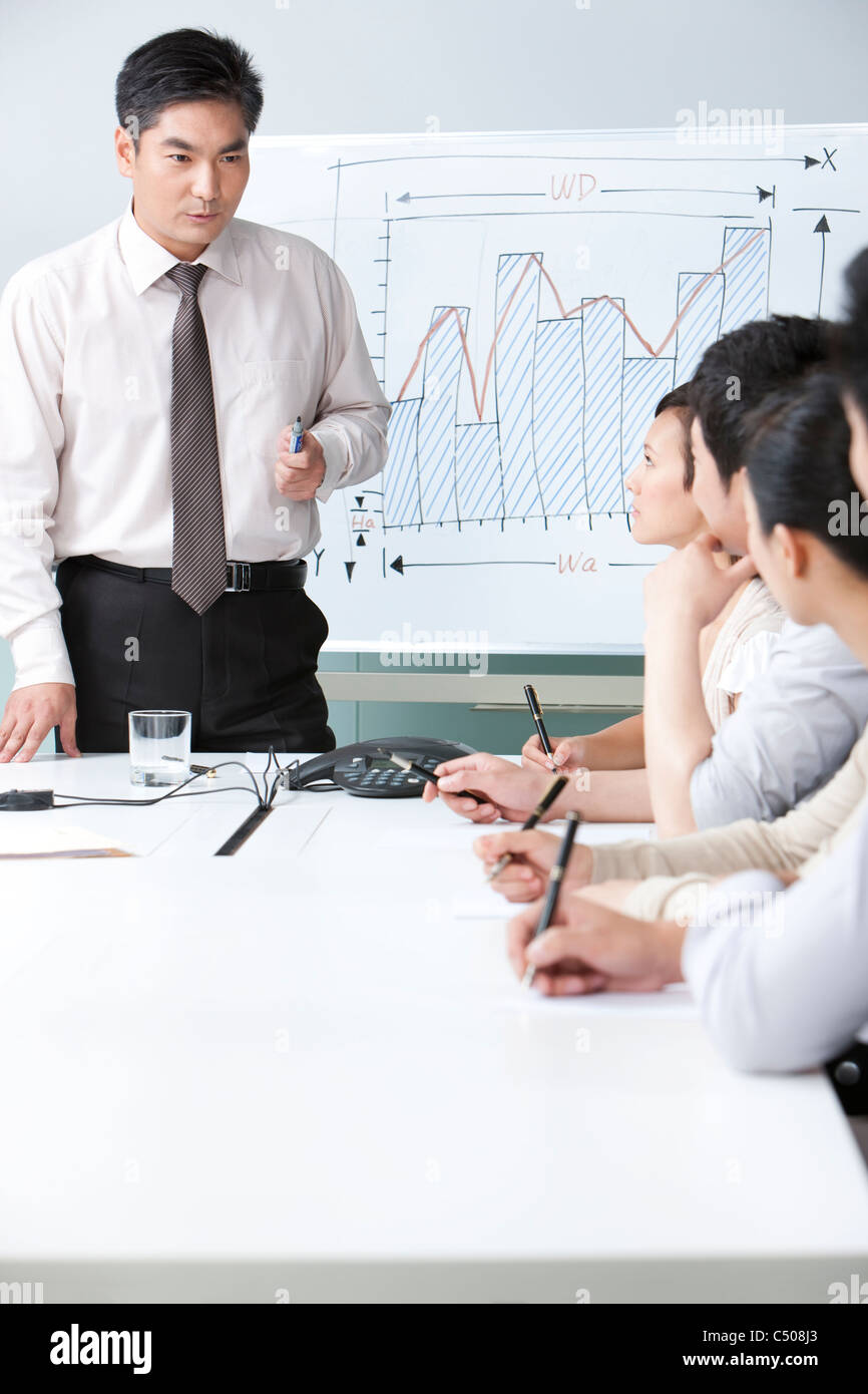 Business Executive Presenting to Business Team Stock Photo - Alamy
