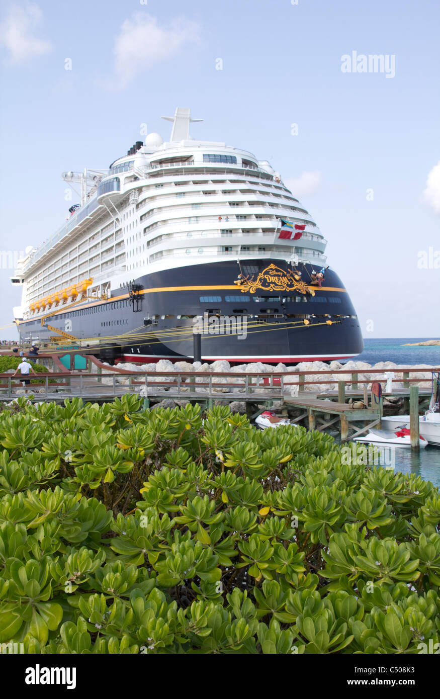 Disney Dream cruise ship, Castaway Cay, Bahamas Stock Photo