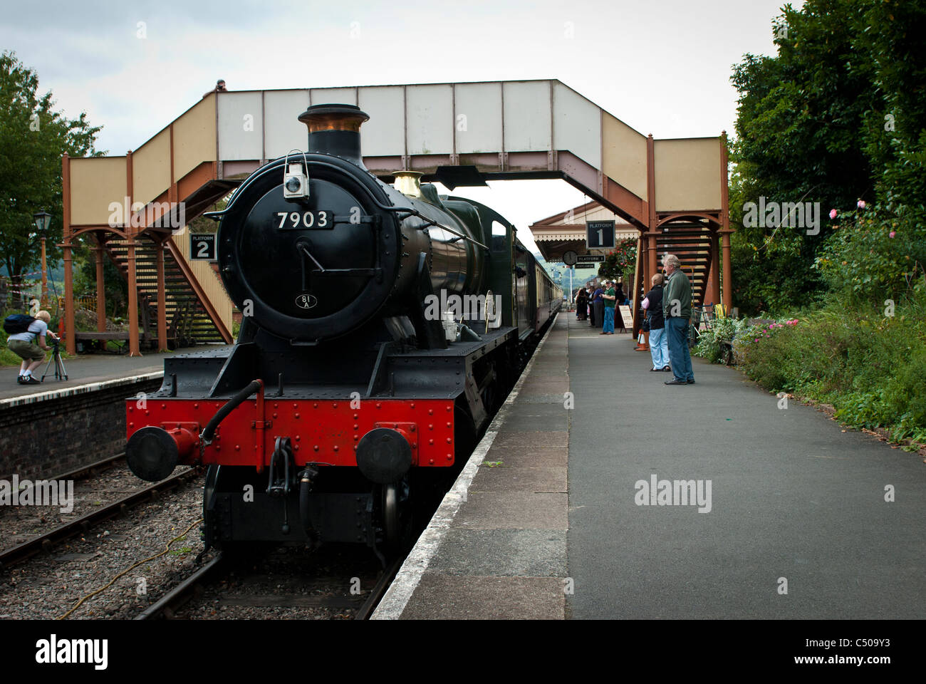 Steam train at Toddington Station, Gloucestershire Warwickshire Railway. GWR UK Stock Photo Alamy