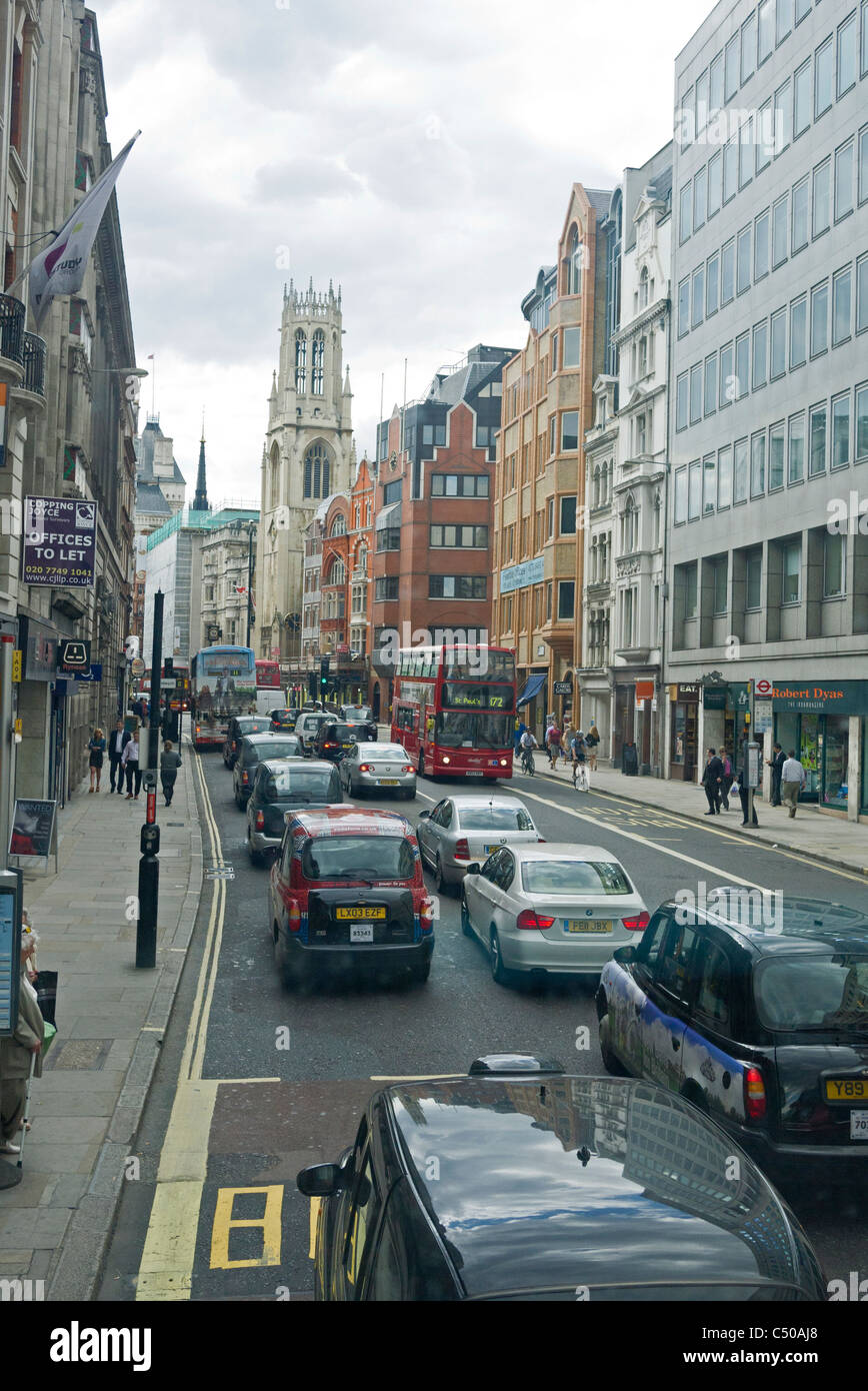 Fleet Street and London traffic Stock Photo
