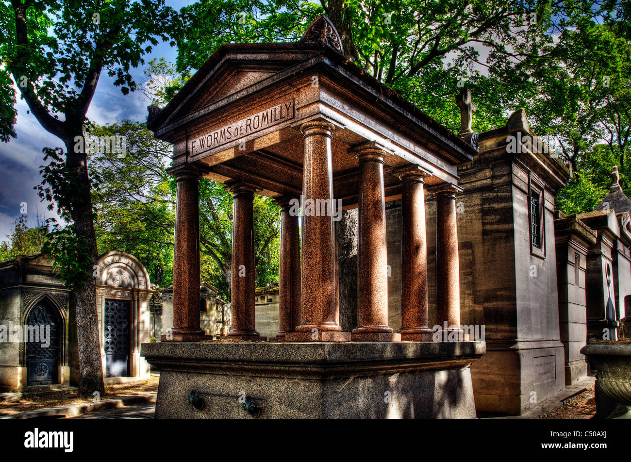 Pere Lachaise cemetery in Paris Stock Photo