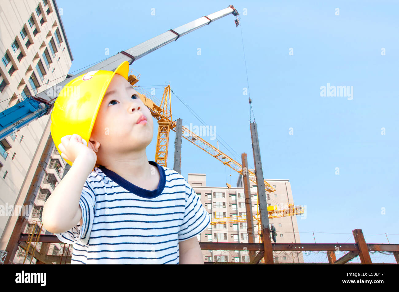 Boy Architects and Building Stock Photo