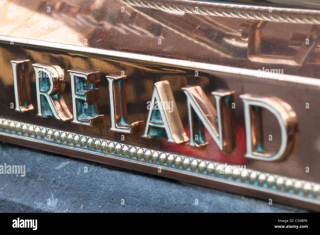 Ireland brass sign Stock Photo Alamy