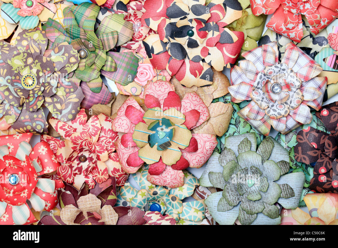 Artificial paper flowers Stock Photo Alamy