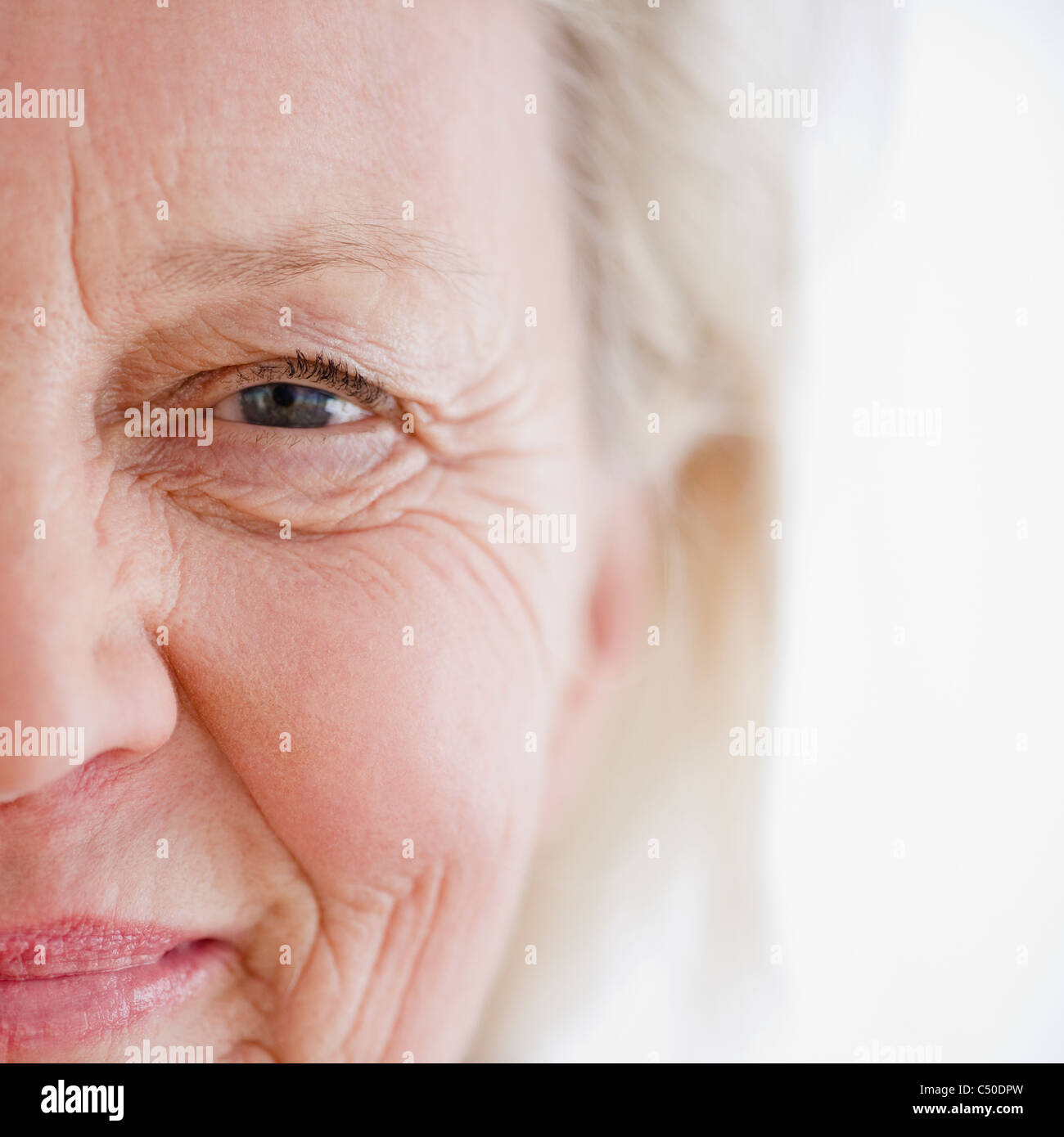 Close up of smiling Caucasian woman Stock Photo