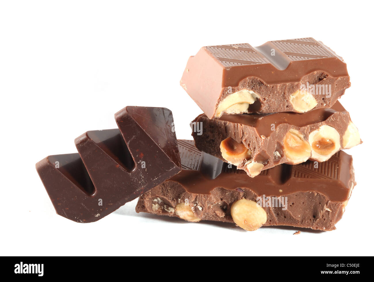 Milk Chocolate with nuts Stock Photo Alamy