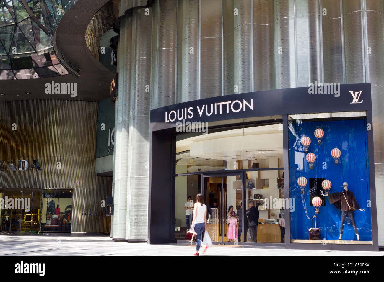 Louis Vuitton shop in Singapore's ION Shopping Centre Stock Photo