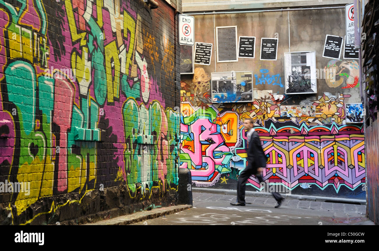 Graffiti Art in Melbourne Central Business District Stock Photo