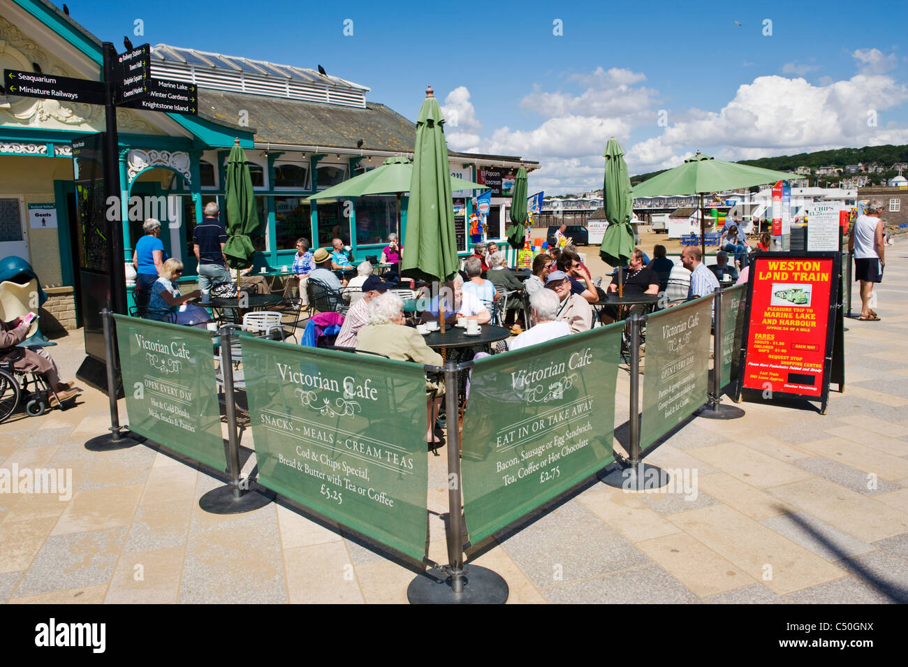 Victorian Cafe on seafront at Weston Super Mare Somerset England UK Stock Photo