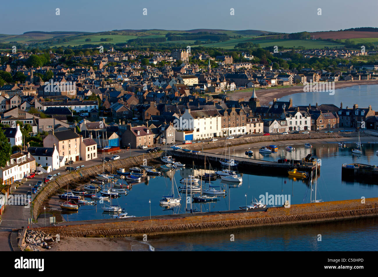 Looking down upon Stonehaven village and harbour, Aberdeenshire