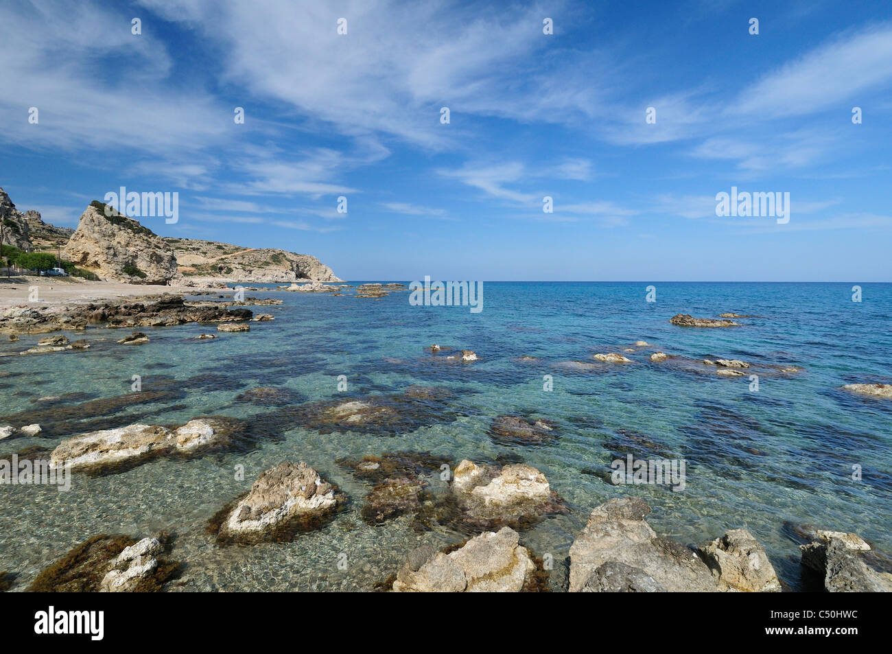 Mediterranean sea view from rhodes hi-res stock photography and