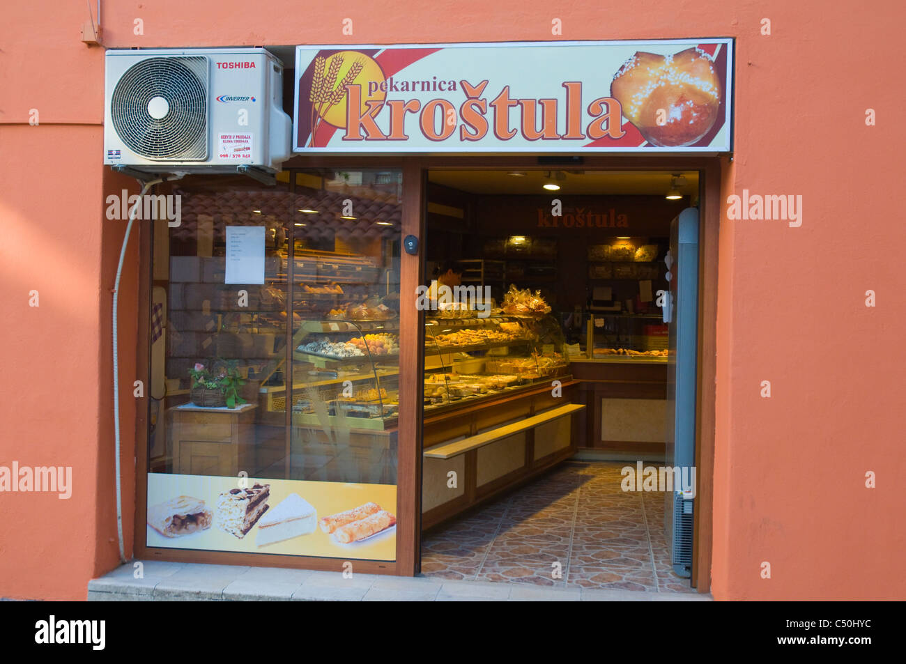 Bakers shop exterior Stari Grad the old town Zadar northern Dalmatia