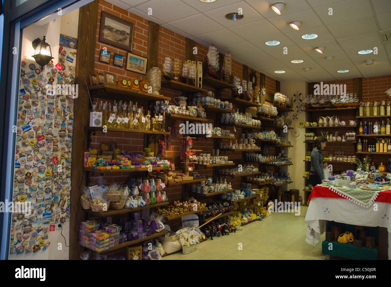 Souvenir tourist shop interior Zadar northern Dalmatia Croatia Europe