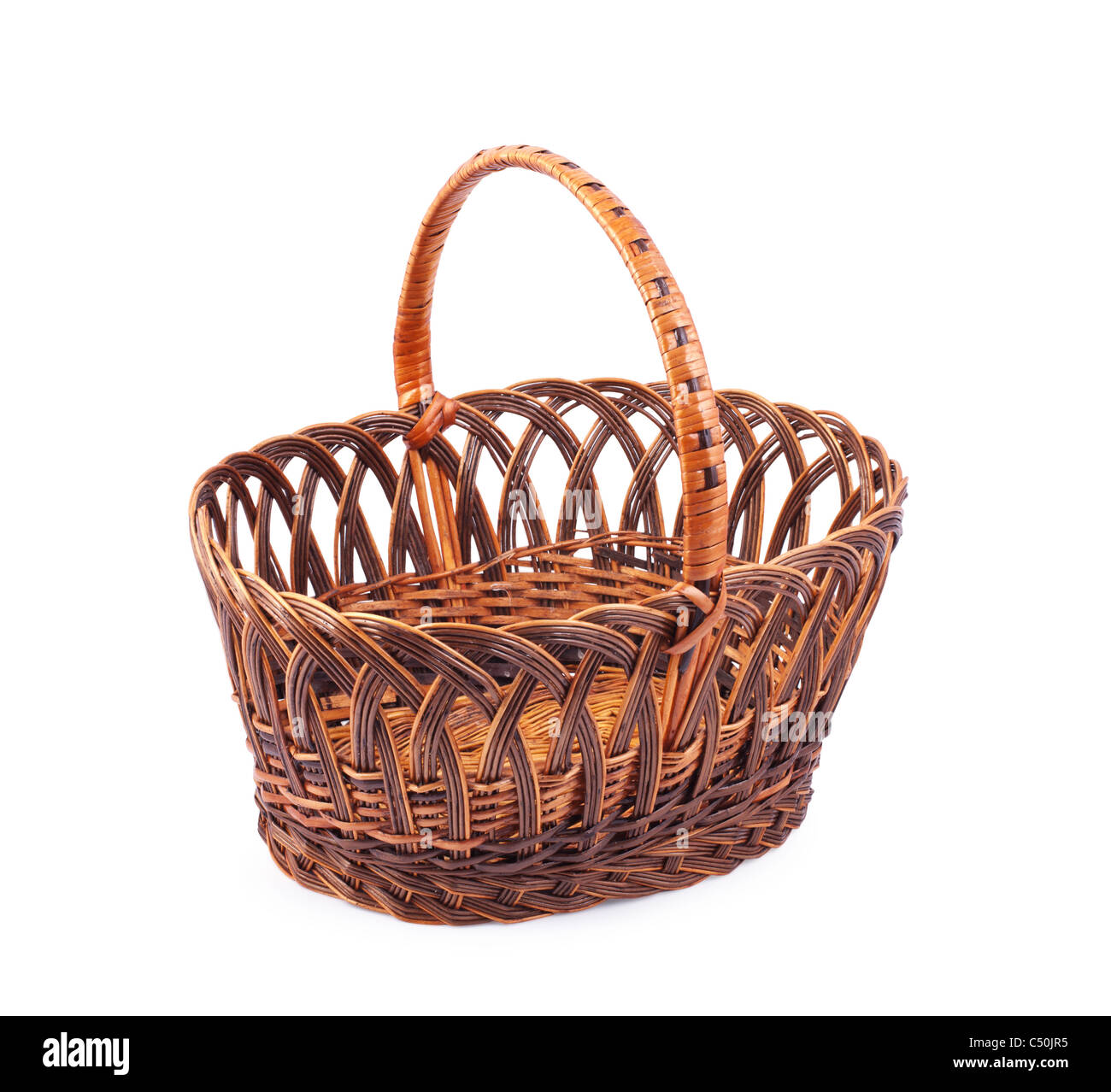 wicker basket isolated on white background Stock Photo - Alamy