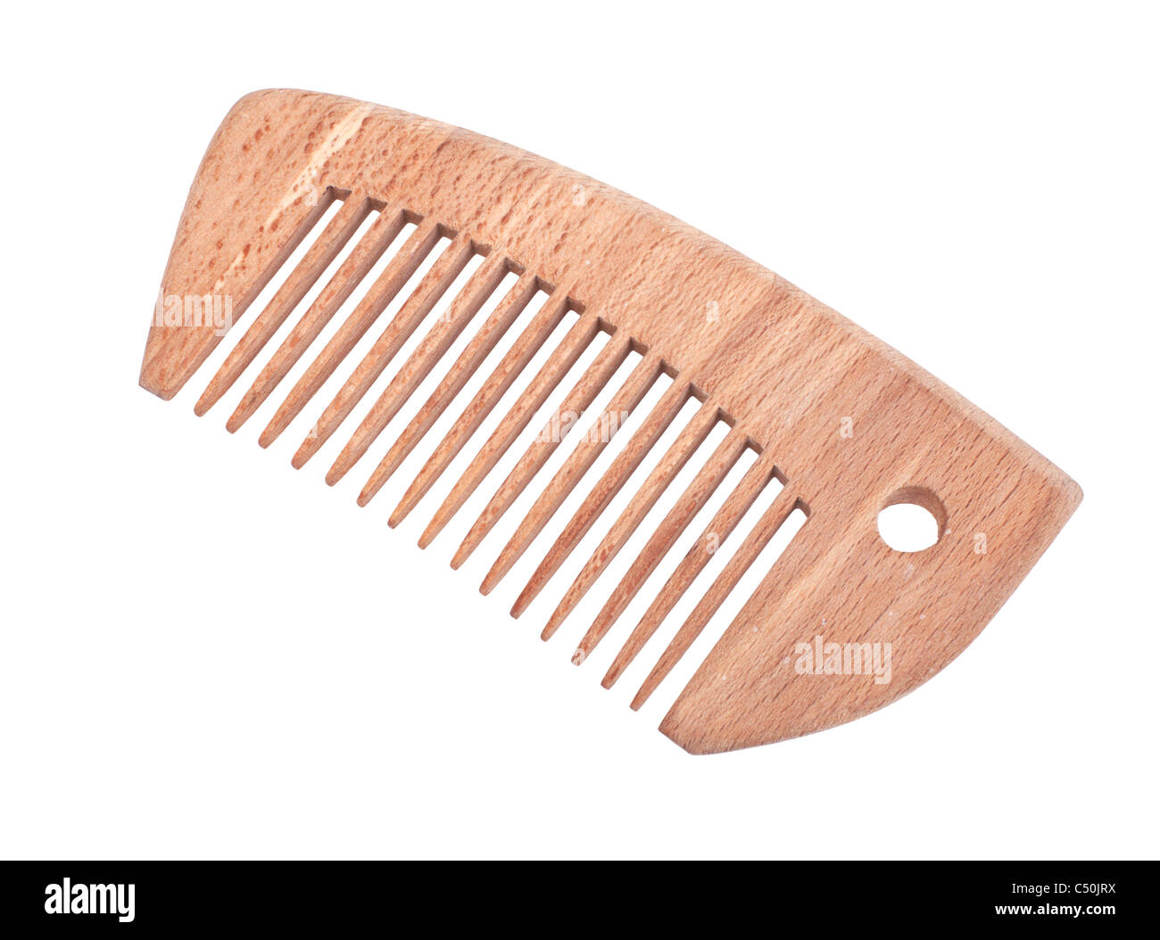 wooden comb isolated on white background Stock Photo