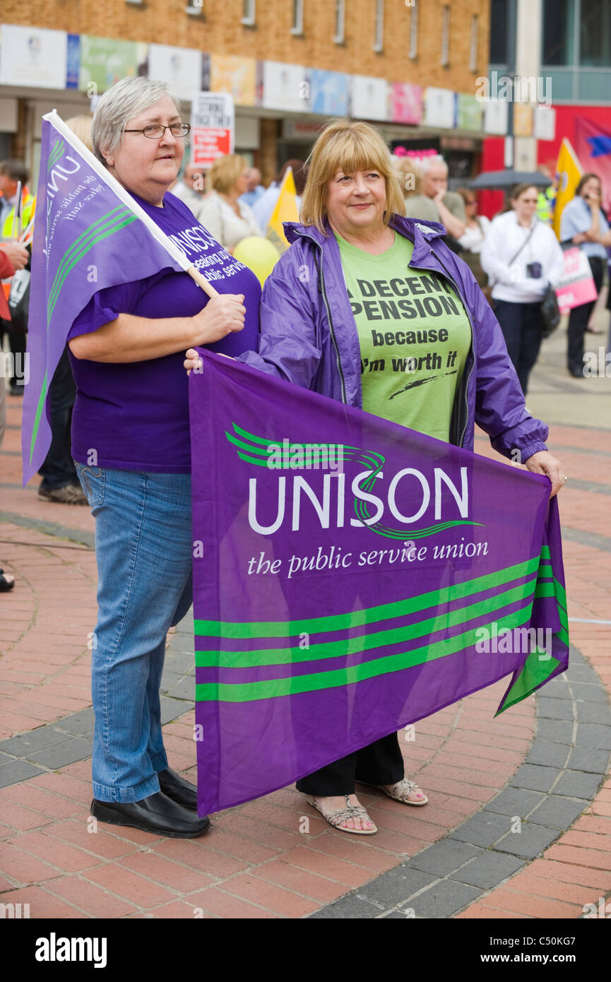 Teachers lecturers civil servants & other public sector workers strike rally in protest against changes to their pension scheme. Stock Photo