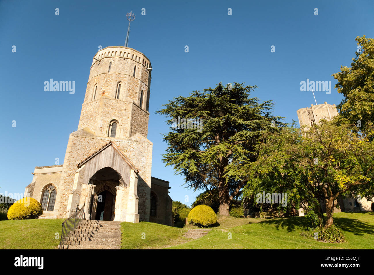 The twin churches of St Mary and Church of St Cyriac and St Julitta, Swaffham Prior village, cambridgeshire UK Stock Photo
