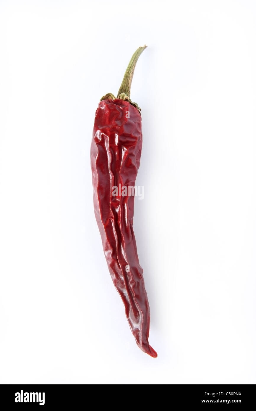 Bitter red pepper on a white background Stock Photo