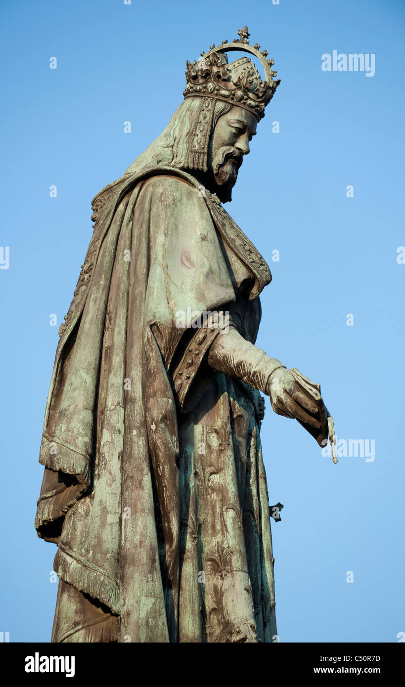 Prague statue of King Charles IV in Prague, Czech Republic