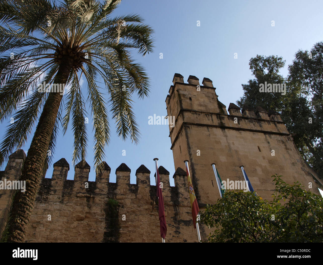 Some of the old fortress walls in Cordoba, Spain. Stock Photo